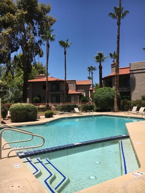 A heated pool - Stunning, 2 Bedroom Condo In Central Scottsdale at McCormick Ranch. (Scottsdale)