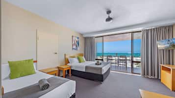 Blackout curtains, iron/ironing board, free WiFi, bed sheets