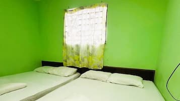 Desk, free WiFi, bed sheets