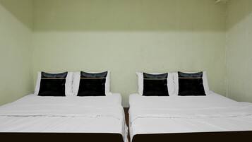 Desk, free WiFi, bed sheets