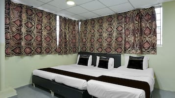 Desk, free WiFi, bed sheets