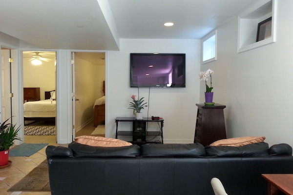 entrance view of both bedroom from living room.