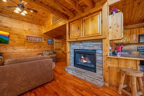 TV, caminetto, videogiochi