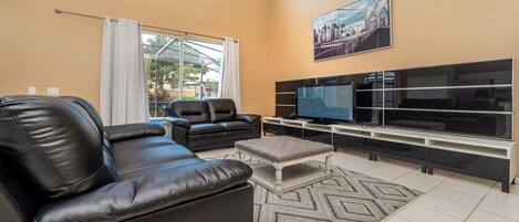 LCD TV, video game console, DVD player, table football