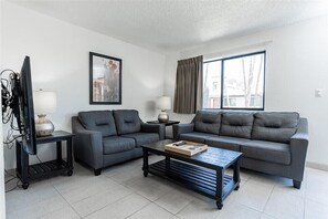 TV, fireplace, offices