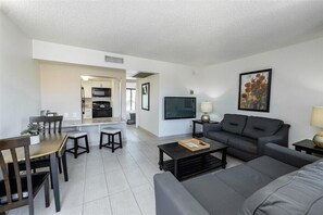 TV, fireplace, offices