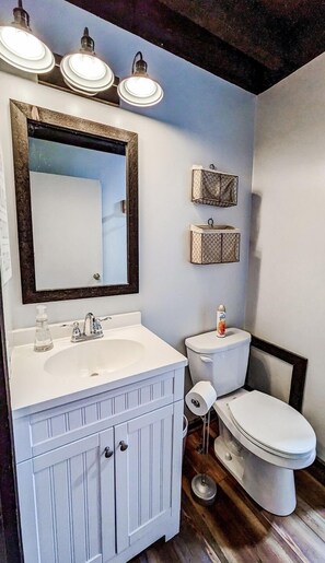 Ensemble douche/baignoire, sèche-cheveux, savon, shampoing