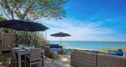 Chic Waterfront Beach House with Hot Tub
