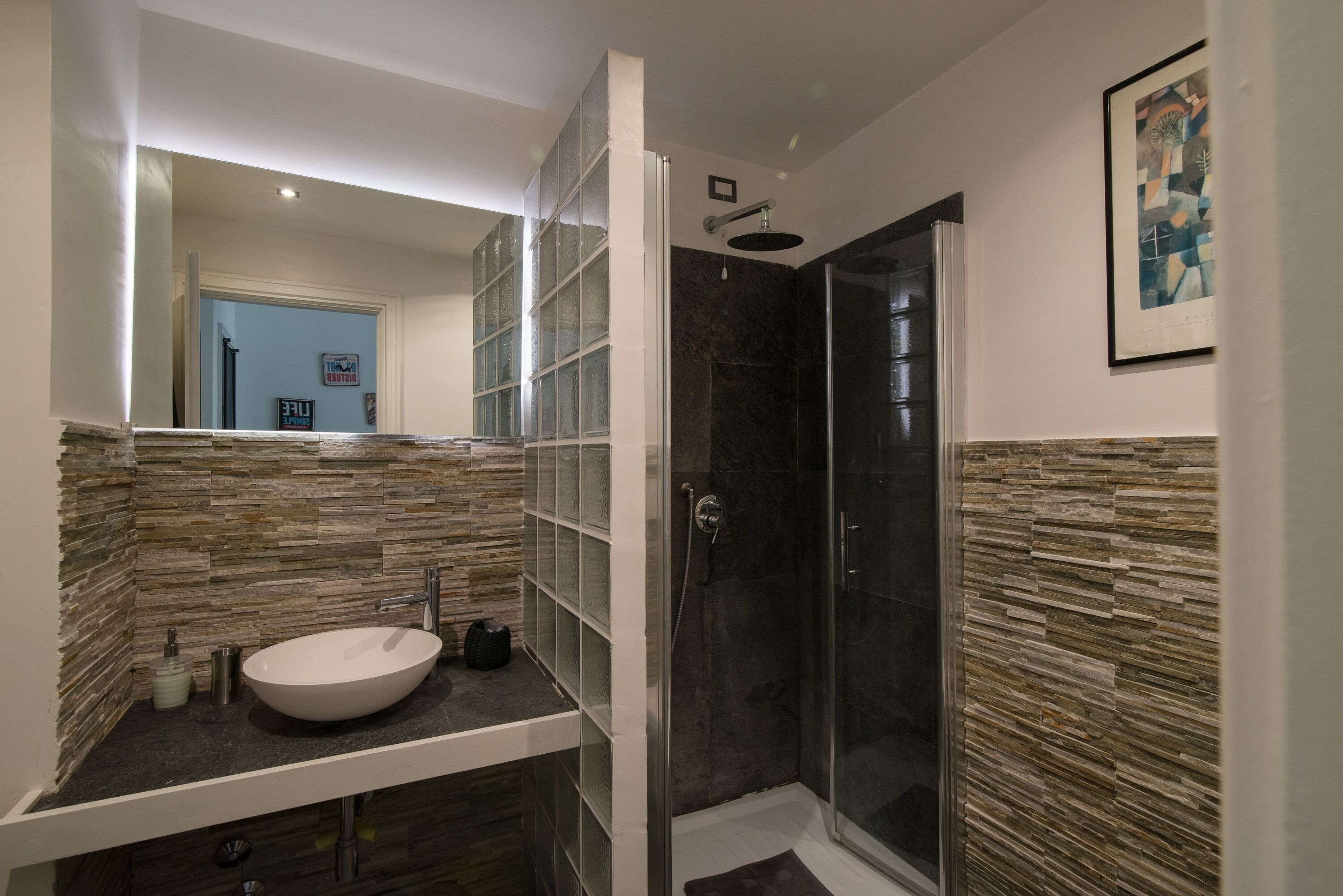 Combined shower/tub, jetted tub, hair dryer, bidet