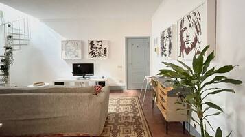 TV, DVD player, books