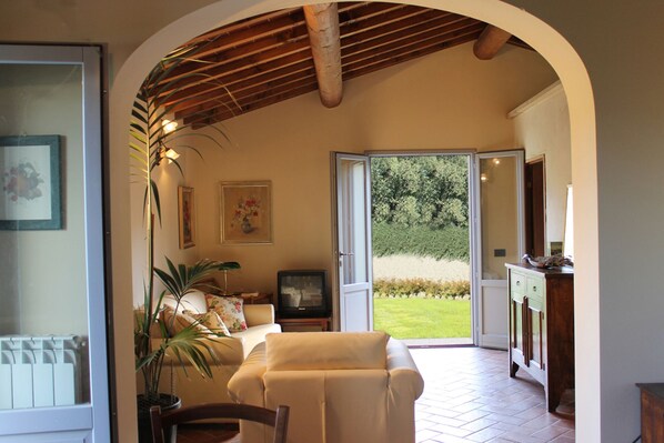 TV, DVD player, books