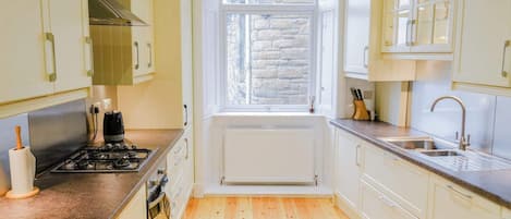 Fridge, microwave, dishwasher, toaster