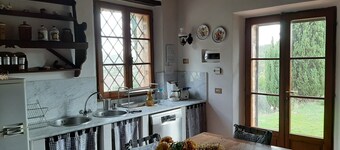 Villa Banditello, secluded, panoramic view over Montepulciano valley.