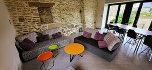 TV, ping pong, books