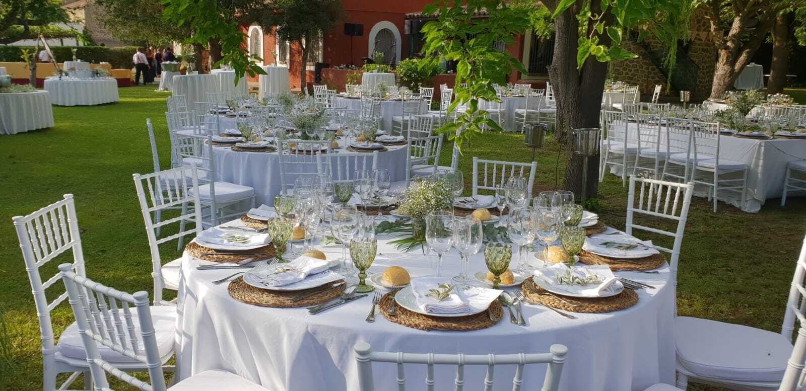 Outdoor banquet area