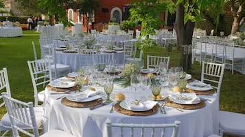 Outdoor banquet area