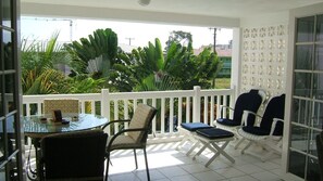 Outdoor dining - Oasis Suite at Amaryl is a 2 bedrooms 2 bathrooms at the end of St Lawrence Gap (Christchurch)