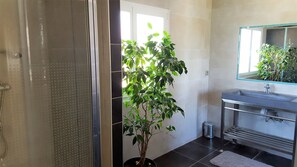 Dusche, Haartrockner, Handtücher