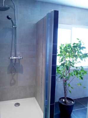 Dusche, Haartrockner, Handtücher
