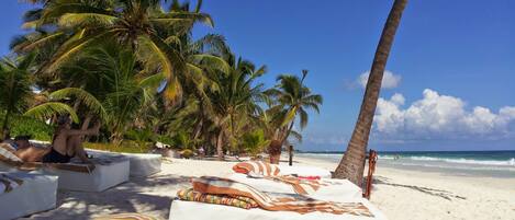 Sun loungers, beach towels