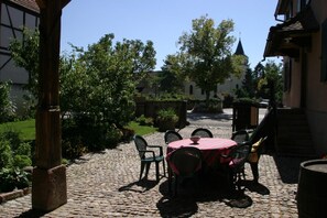 Sitting area outside in the yard