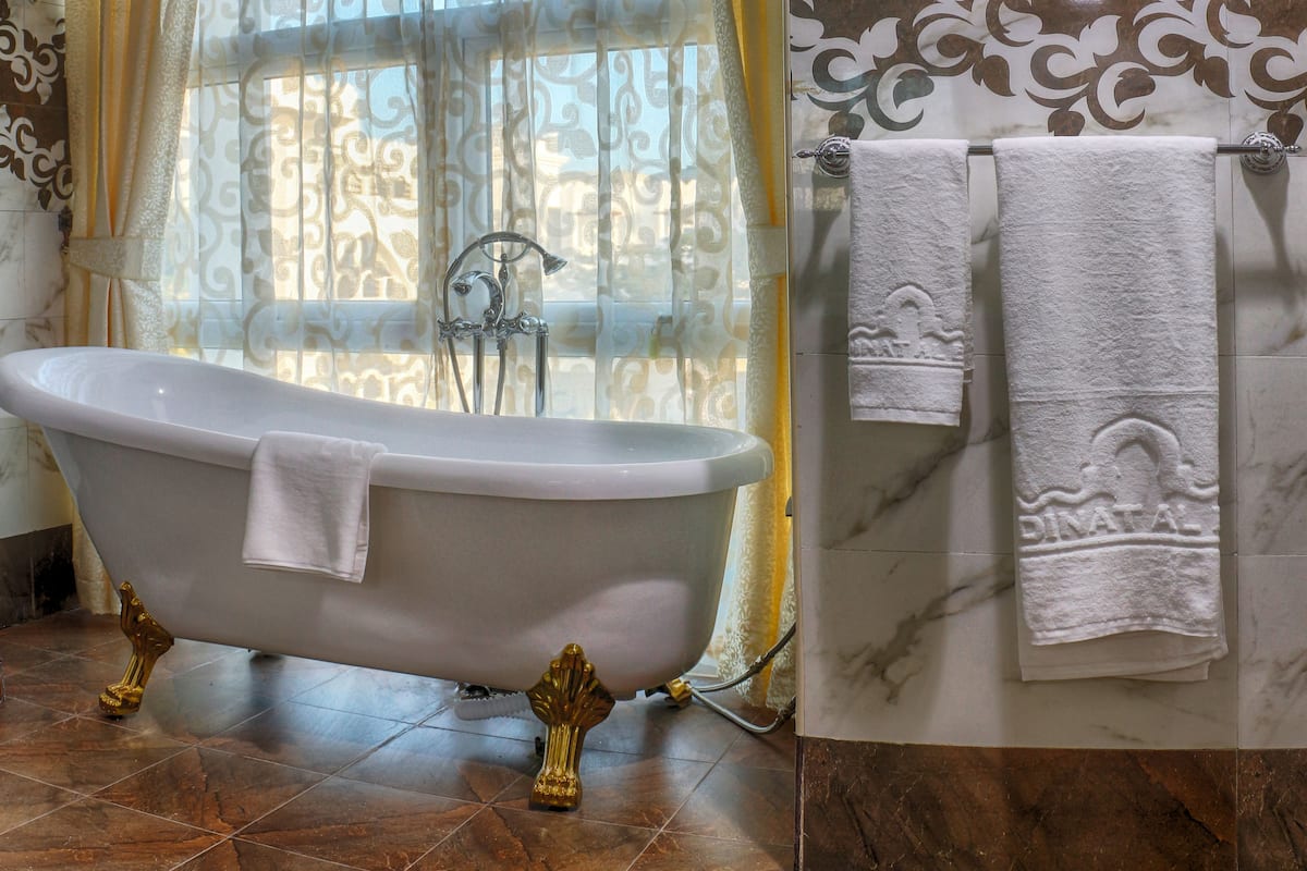 shower, free toiletries, hair dryer, slippers