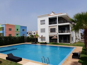 Pool - Charming sea view apartment with pool in Dar Bouazza (25 min from Casa) (Tamaris)
