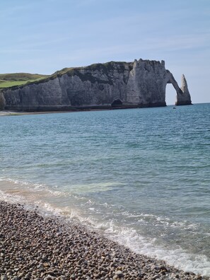Beach nearby, sun loungers