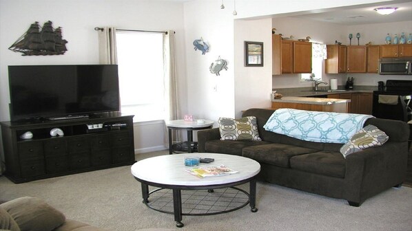 TV, DVD player, stereo