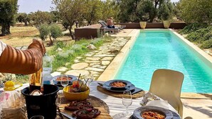 Outdoor dining - LUXURY VILLA 4 BEDROOMS NEAR TO TORRE GUACETO BEACHES, CAROVIGNO,  OSTUNI (Serranova)
