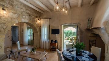 Panoramic Villa, 3 Bedrooms, Private Pool, Sea View | Living area | Smart TV, DVD player