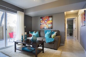 Smart TV, DVD player, books, video library