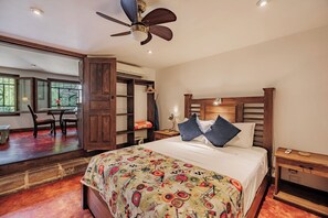 1 bedroom, desk, iron/ironing board, travel cot