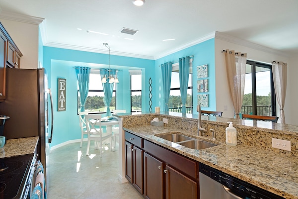 This Kitchen is equipped with everything you'll need from Coffee to Crepes!