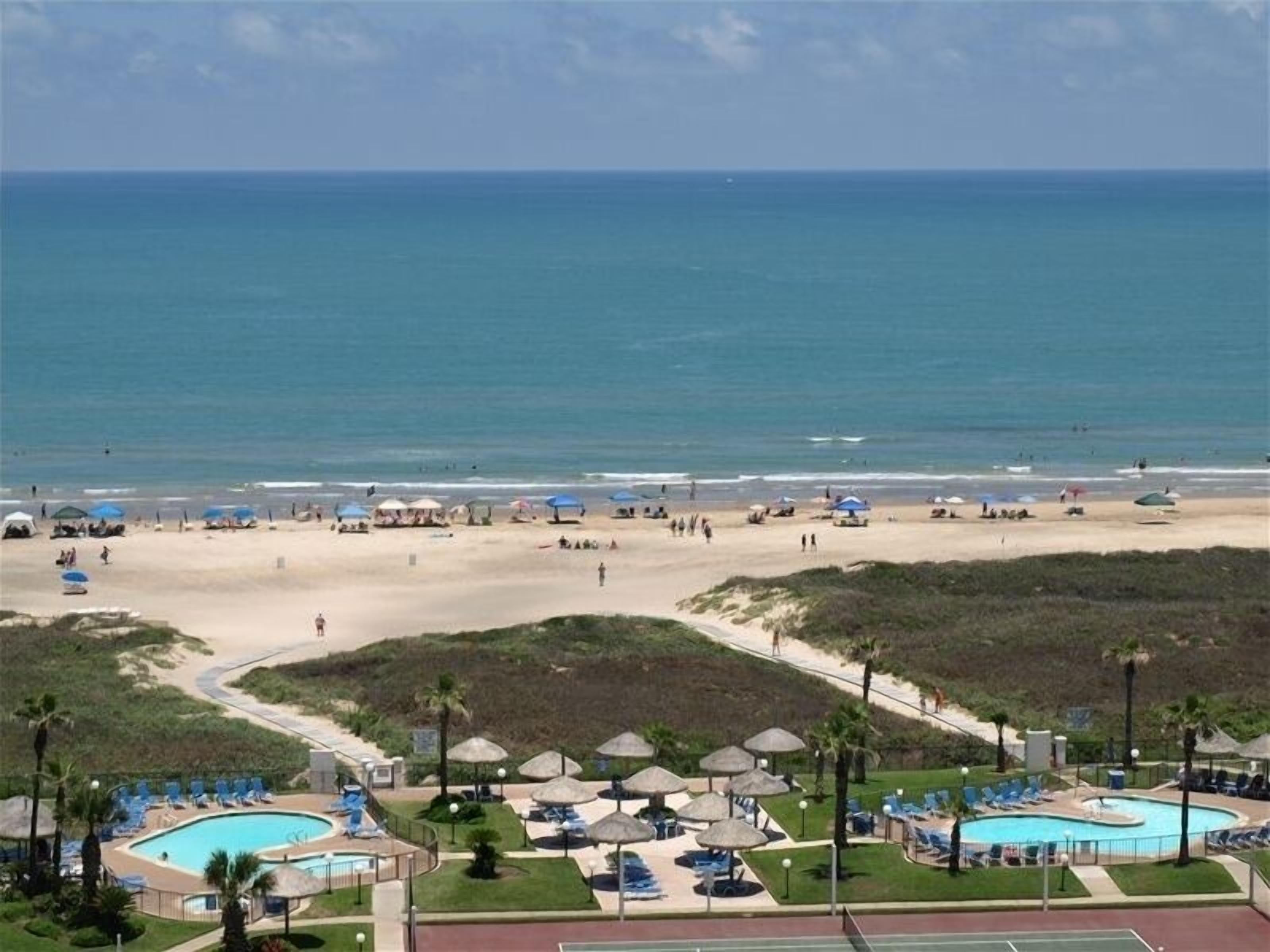 On the beach, sun loungers