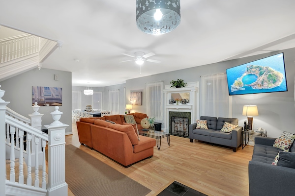 Televisor intel·ligent, llar de foc i llibres