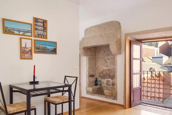 View of the charming Fireplace (only for decoration).
