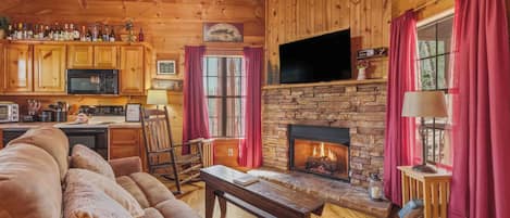 Smart TV, fireplace, Netflix, DVD player