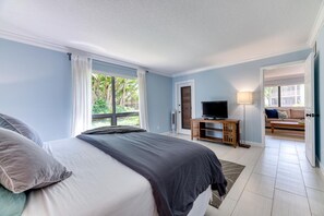 2 bedrooms, memory foam beds, iron/ironing board, WiFi
