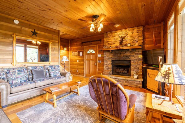 Smart TV, fireplace