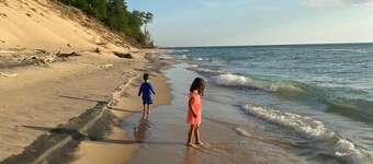 Make Memories this summer, suite, firepit, deck on Lake Michigan