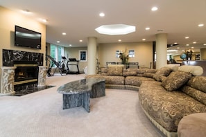 Smart TV, fireplace, printers