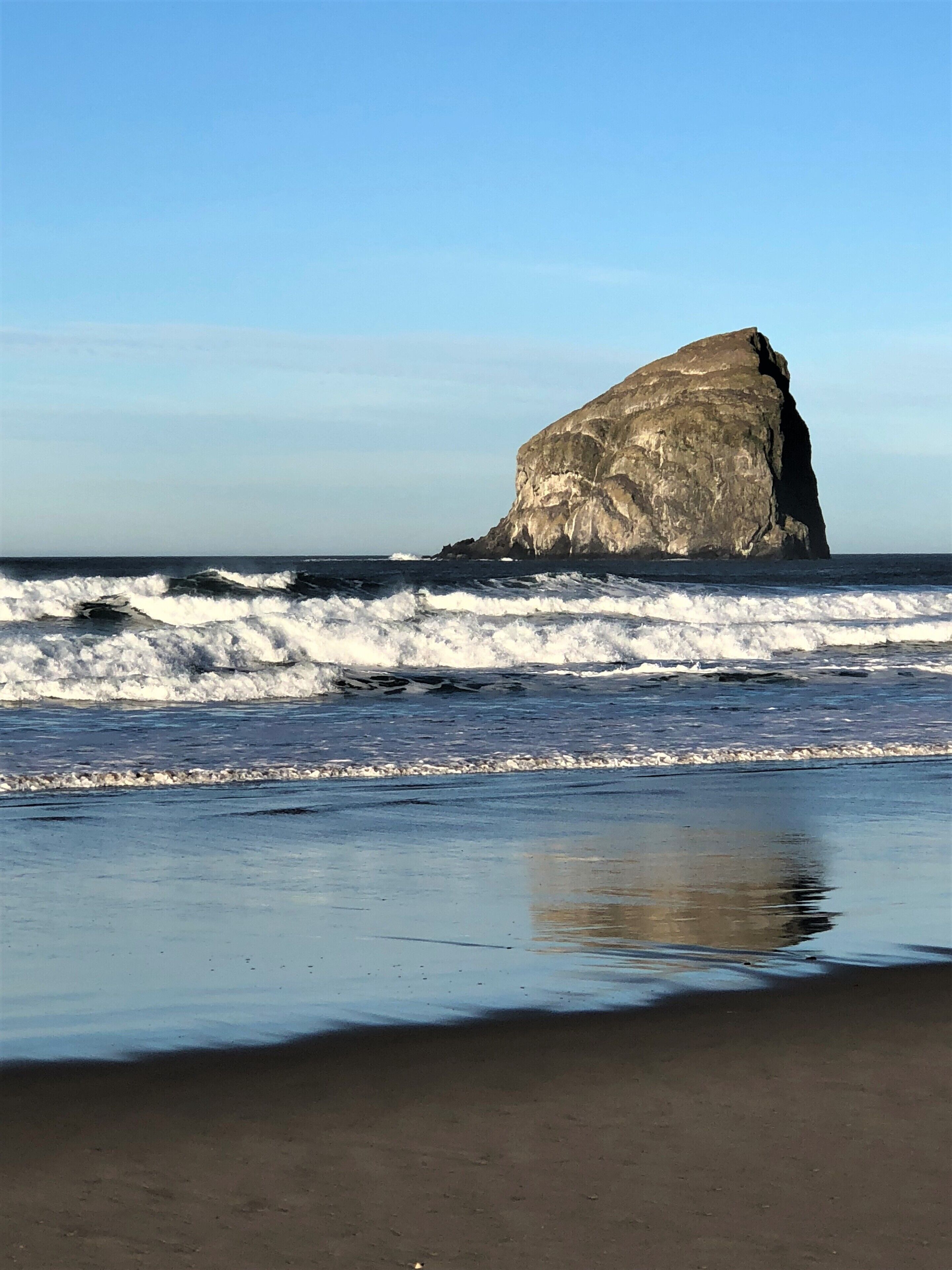 On the beach, sun-loungers, beach towels