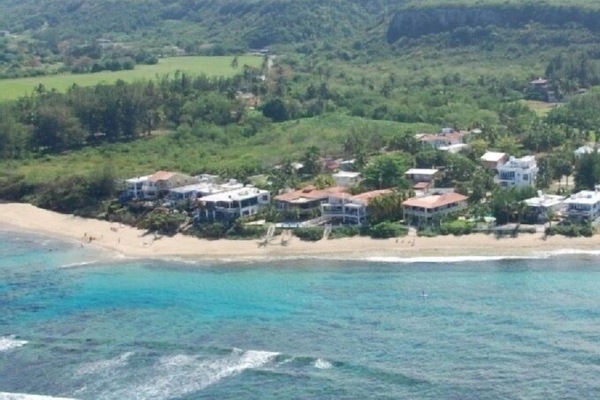 Aerial of Shacks beach community