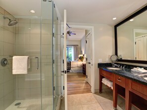 Bathtub, hair dryer, towels, soap