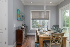Dining - DESIGNER LUXURY DECOR, SALTWATER POOL, HUGE WALK-IN SHOWER, PINGPONG, ELEVATOR, WALK TO BEACH (Hilton Head Island)