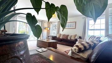 Cottage | Living area | DVD player, books