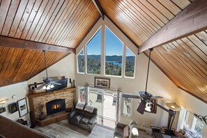 Smart TV, fireplace, video games, DVD player