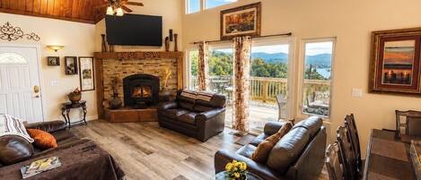 Smart TV, chimenea, videojuegos y reproductor de DVD