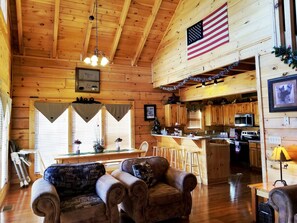 Smart TV, fireplace, video games, DVD player